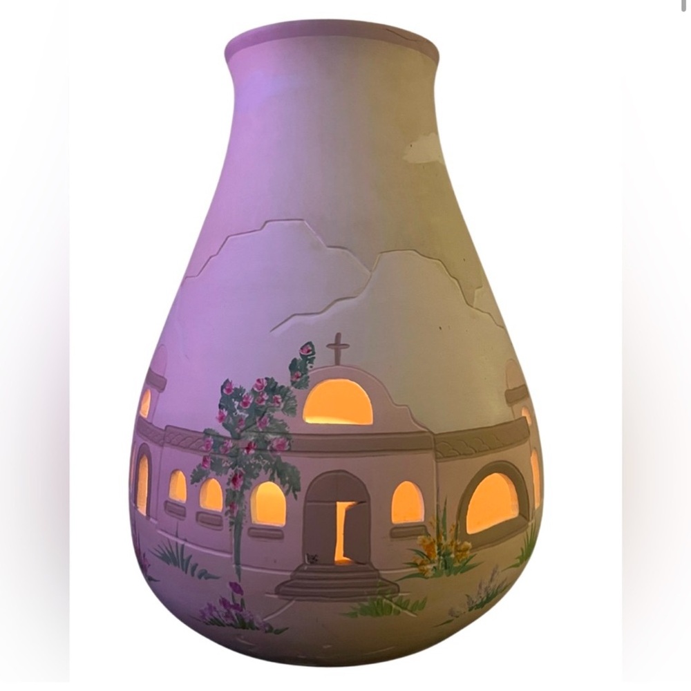 Pottery Illuminary Candle Holder Southwest